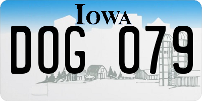 IA license plate DOG079
