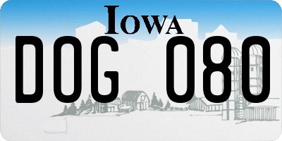 IA license plate DOG080