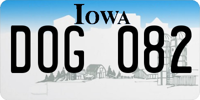 IA license plate DOG082