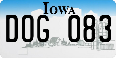 IA license plate DOG083