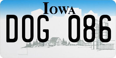 IA license plate DOG086