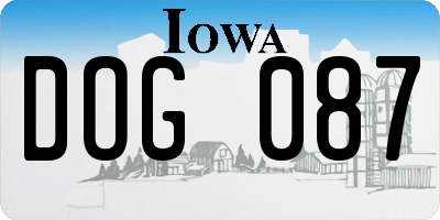 IA license plate DOG087
