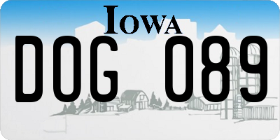 IA license plate DOG089