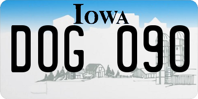IA license plate DOG090