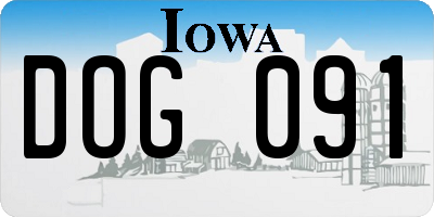 IA license plate DOG091