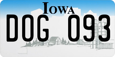 IA license plate DOG093