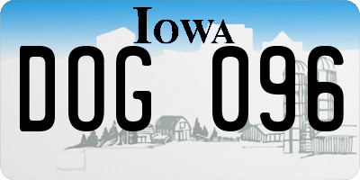 IA license plate DOG096