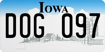 IA license plate DOG097
