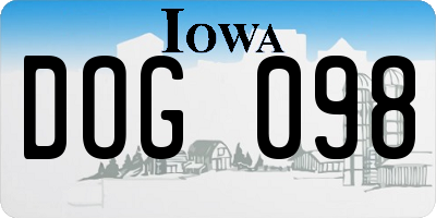 IA license plate DOG098