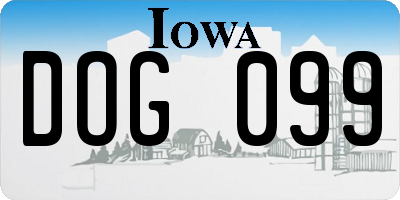 IA license plate DOG099