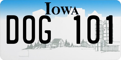 IA license plate DOG101