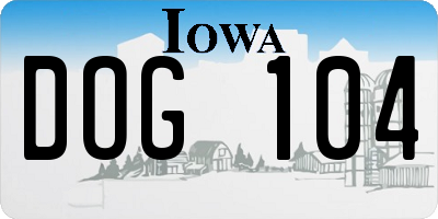 IA license plate DOG104
