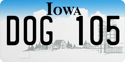 IA license plate DOG105