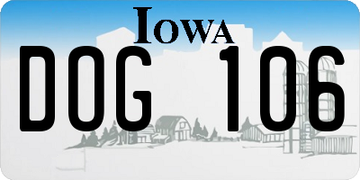 IA license plate DOG106