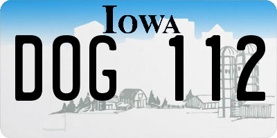 IA license plate DOG112