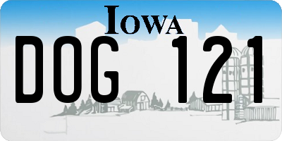 IA license plate DOG121
