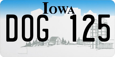IA license plate DOG125