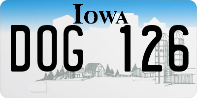 IA license plate DOG126