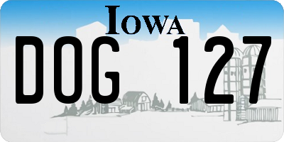 IA license plate DOG127