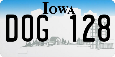 IA license plate DOG128