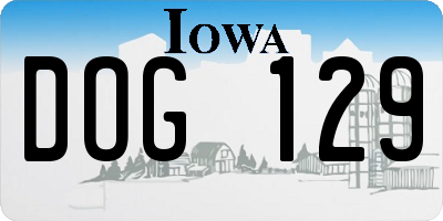 IA license plate DOG129