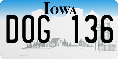 IA license plate DOG136