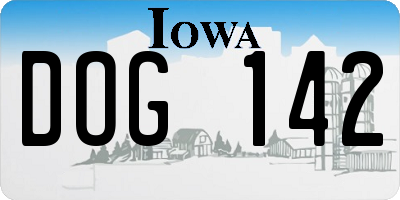 IA license plate DOG142