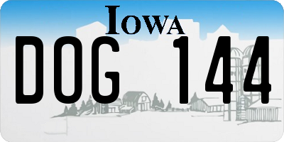 IA license plate DOG144