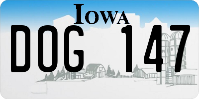 IA license plate DOG147