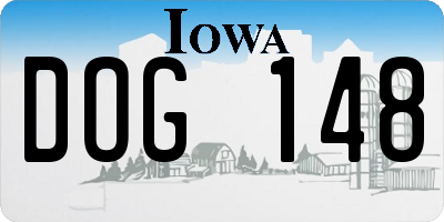 IA license plate DOG148