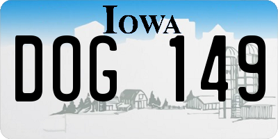 IA license plate DOG149