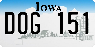 IA license plate DOG151