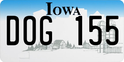 IA license plate DOG155