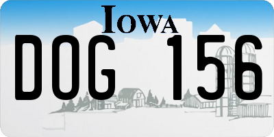 IA license plate DOG156