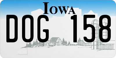 IA license plate DOG158
