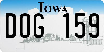 IA license plate DOG159