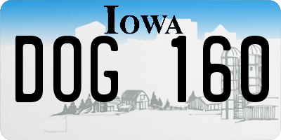 IA license plate DOG160