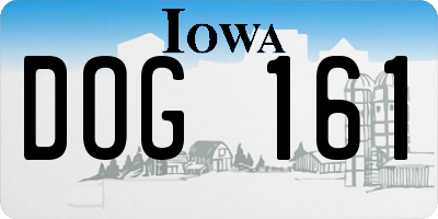 IA license plate DOG161