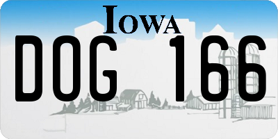 IA license plate DOG166