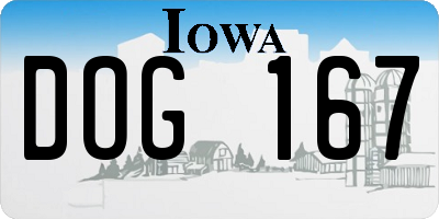 IA license plate DOG167