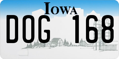 IA license plate DOG168