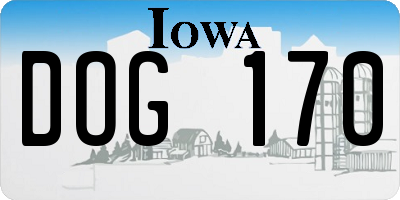 IA license plate DOG170