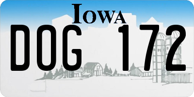 IA license plate DOG172