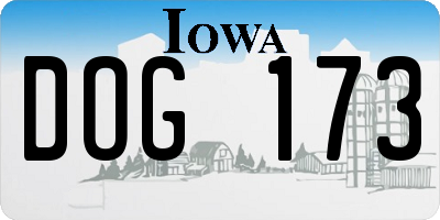 IA license plate DOG173