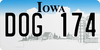 IA license plate DOG174