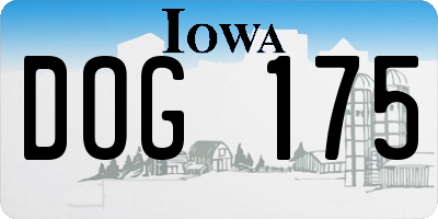 IA license plate DOG175