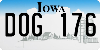 IA license plate DOG176