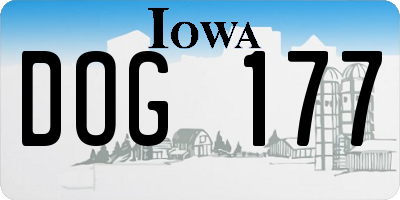 IA license plate DOG177