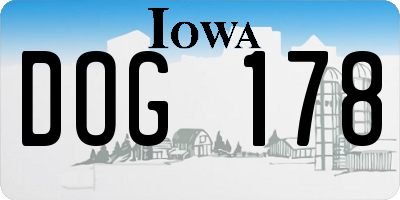 IA license plate DOG178