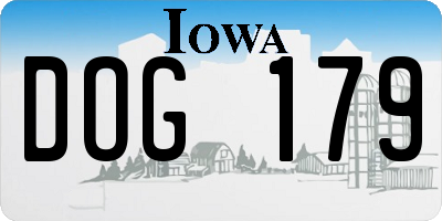 IA license plate DOG179